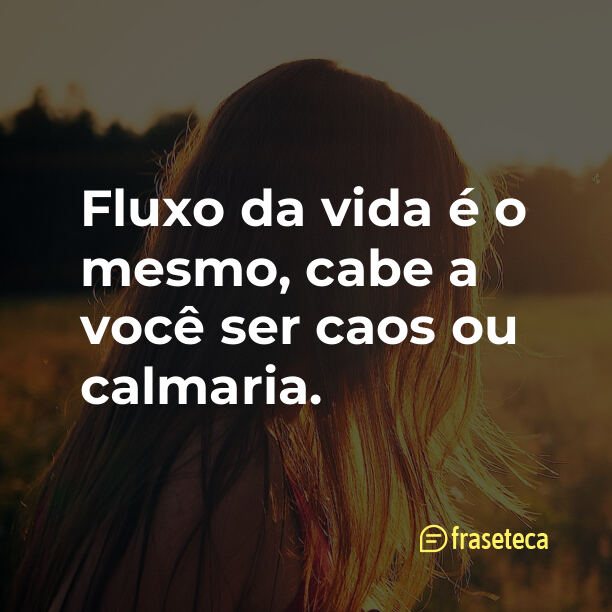 Fluxo da vida é o mesmo, cabe a você ser caos ou calmaria.✨