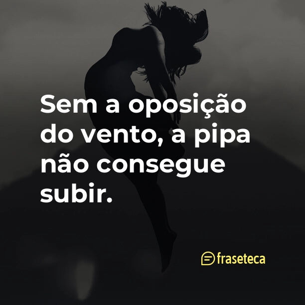 Sem a oposição do vento, a pipa não consegue subir.